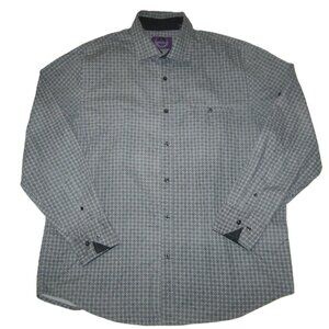 Bruno New York Shirt Mens Size XL Gray Designed Long Sleeve Button Up